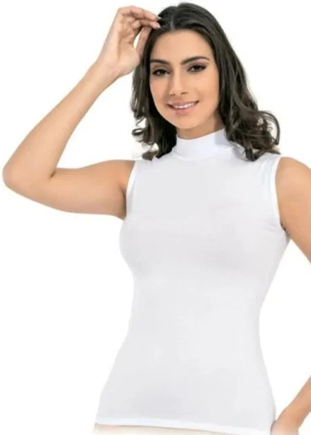 Boğazlı Dikişsiz Atlet Kadın Body Elite Life 840 - Beyaz