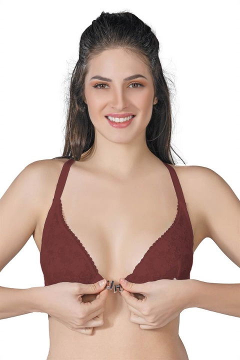 Önden Açılır Balenli Hafif Kompresyon Sporcu Sütyen Emay 187C