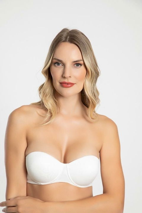 Balenli Destekli Straplez Sütyen Siyah Büşra 7004