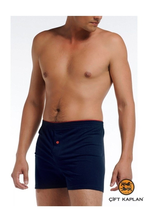 Pamuklu Esnek Bel Lastiği Boxer Çift Kaplan 805 - Lacivert