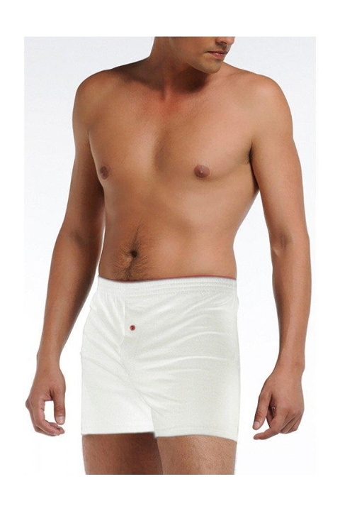 Pamuklu Esnek Bel Lastiği Boxer Çift Kaplan 805 - Beyaz