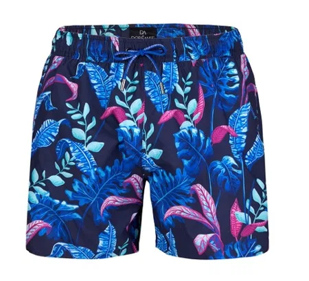 Polyester Mavi Desenli Erkek Cepli Şort Mayo Doreanse 3819