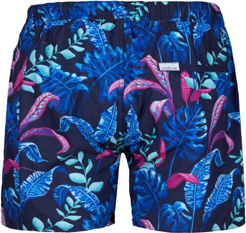 Polyester Mavi Desenli Erkek Cepli Şort Mayo Doreanse 3819 - 2