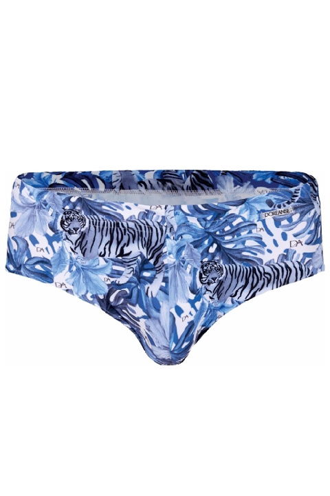 Mavi Desenli Polyamid Elastan İpli Slip Mayo Doreanse 3832