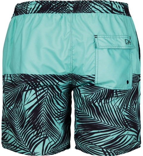 Polyester Turkuaz Palmiye Desenli Uzun Şort Doreanse 3824 - Hawaii