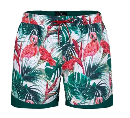 Mor Flamingo Desenli Cepli Erkek Deniz Şortu Doreanse 3822