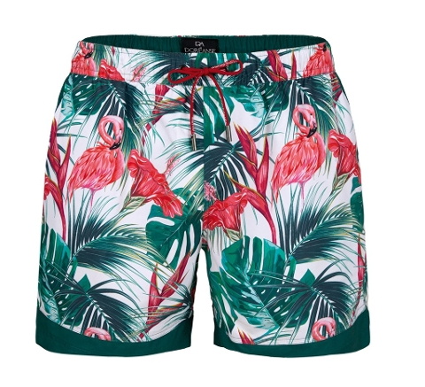 Mor Flamingo Desenli Cepli Erkek Deniz Şortu Doreanse 3822 - Bali