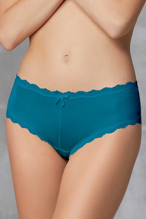 Dantelli Çiçek Desenli Slip Külot Doreanse 7157 - PETROL-PUDRA-GÜL