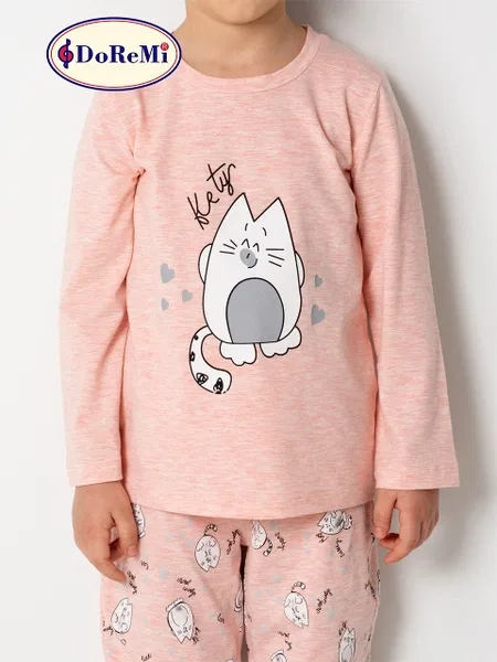 Doremi Kız Çocuk Pijama Takım 002-000823 - Pembe Melanj