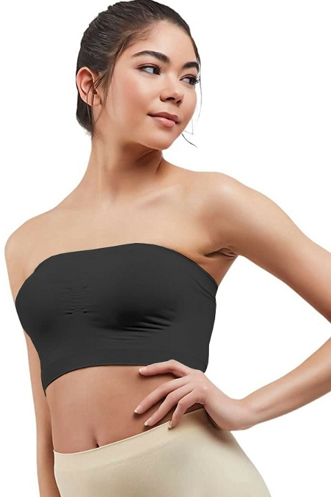 Silikon Bantlı Straplez Büstiyer Sütyen Elite Life 860 - Siyah