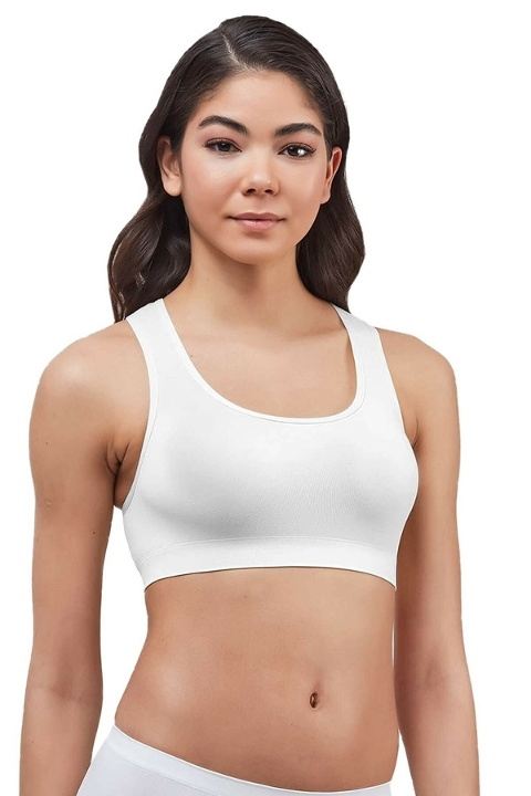 Dikişsiz Performans Kumaşı Kadın Sporcu Büstiyer Elite Life 775 - Beyaz