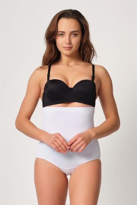 Yüksek Bel Pamuklu Slip Külot Emay 2005 - Beyaz