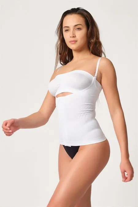 Kademeli Kompresyonlu Agraflı Korse Emay 2030 - Beyaz