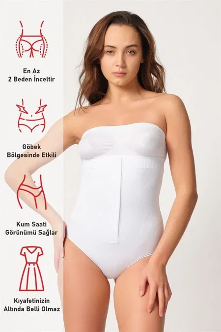 Bel Destekli Kompresyonlu Korse Emay 2088 - Beyaz