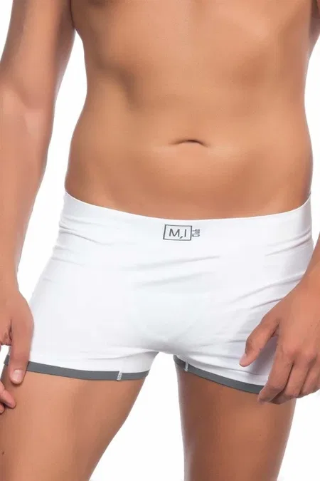 Pamuklu Esnek Bel Boxer Emay 2104 - Beyaz