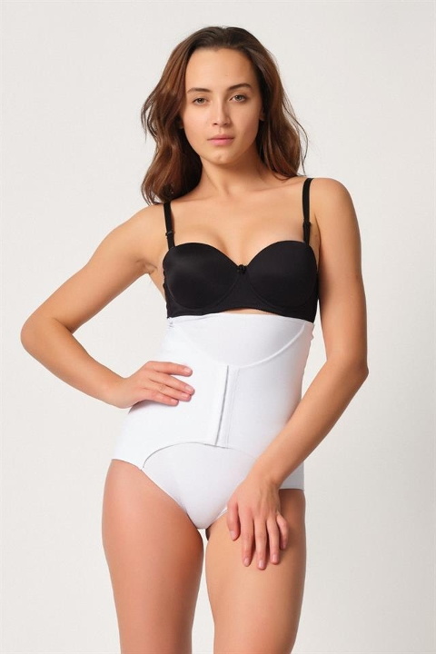 Kademeli Kompresyon Karın Destekleyici Slip Korse Emay 2932 - Beyaz