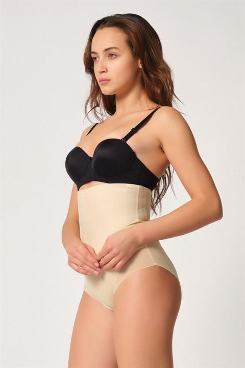 Kademeli Kompresyonlu Tüllü Karyokalı Korse Emay 2945 - Ten