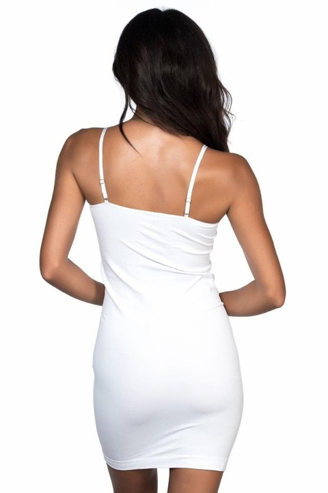 İnce Mikrofiber Tam Boy Kombinezon Emay 508 - Beyaz