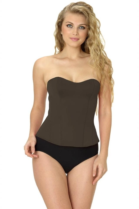 Balensiz Dantel Detaylı Uzun Kesim Büstiyer Emay 9155 - Leopar