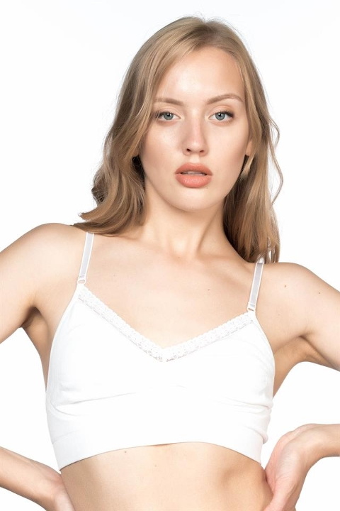 Agraflı Toparlayıcı Dikişsiz Sütyen Emay 4035 - Beyaz