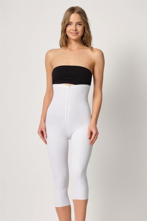 Dikişsiz Kademeli Kompresyon Tayt Korse Emay 2868 - Beyaz