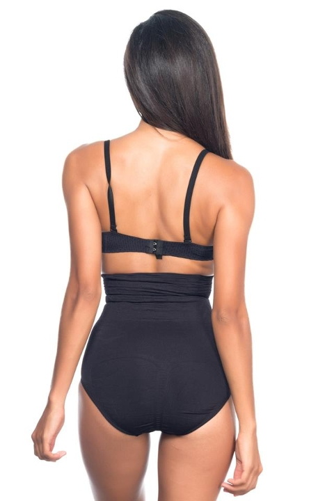 Yüksek Bel Desenli Slip Korse Emay 2079 - Siyah