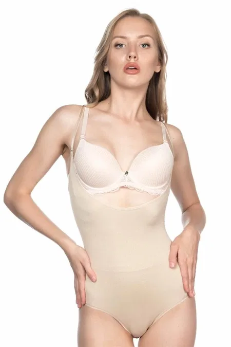 Dikişsiz Göğsü Açık Slip Boy Korse Emay 2023 - Ten