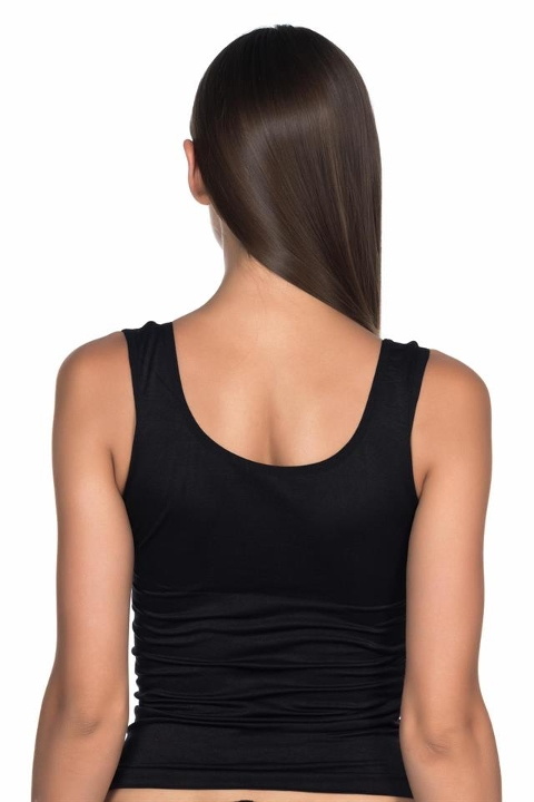 Dikişsiz Kalın Askılı Pamuklu Atlet Emay 5002 - Siyah