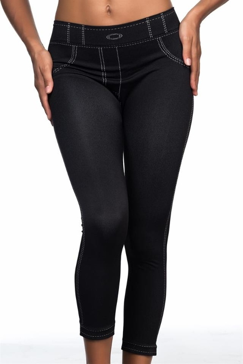 Esnek Yüksek Bel Dikişsiz Tayt Emay 3801 - Siyah