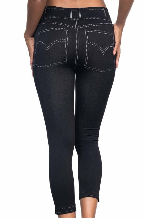 Esnek Yüksek Bel Dikişsiz Tayt Emay 3801 - Siyah