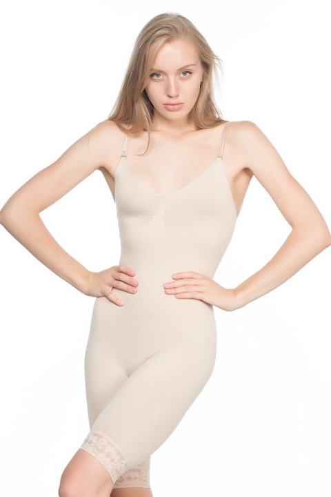 Dikişsiz Paça Dantelli Boxer Korse Emay 2031 - Ten