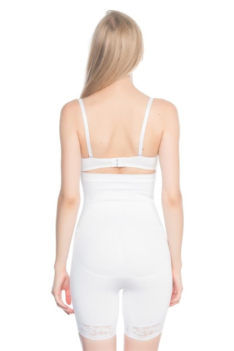 Dikişsiz Paça Dantelli Boxer Korse Emay 2027 - Beyaz