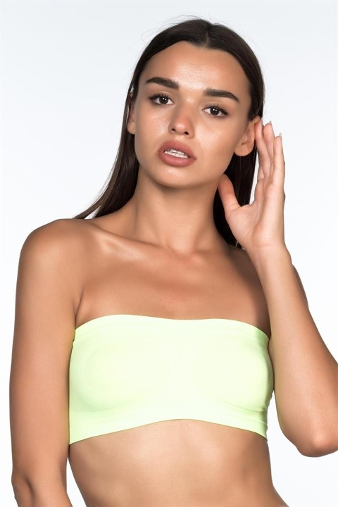 Dikişsiz Straplez Büstiyer Geniş Silikon Bantlı Emay 4002 - Neon Fuşya