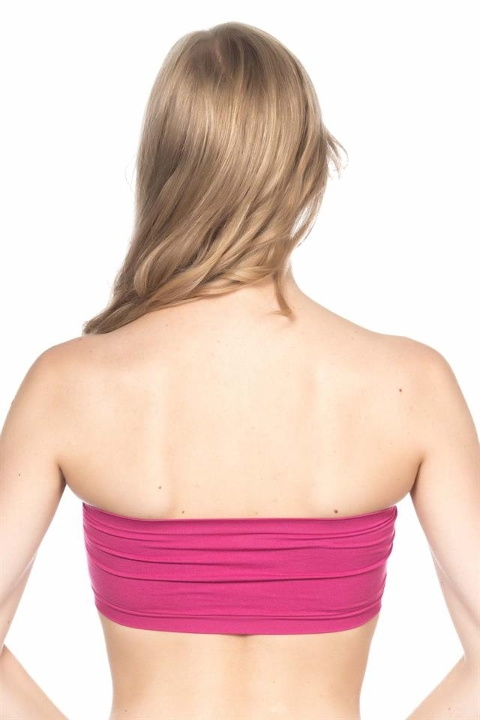 Dikişsiz Straplez Büstiyer Geniş Silikon Bantlı Emay 4002 - Fuşya