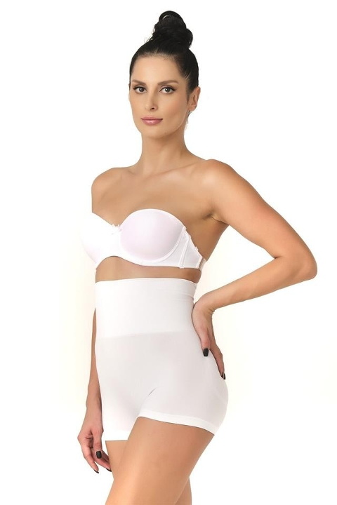 Dikişsiz Yüksek Bel Toparlayıcı Boxer Korse Emay 2022 - Beyaz