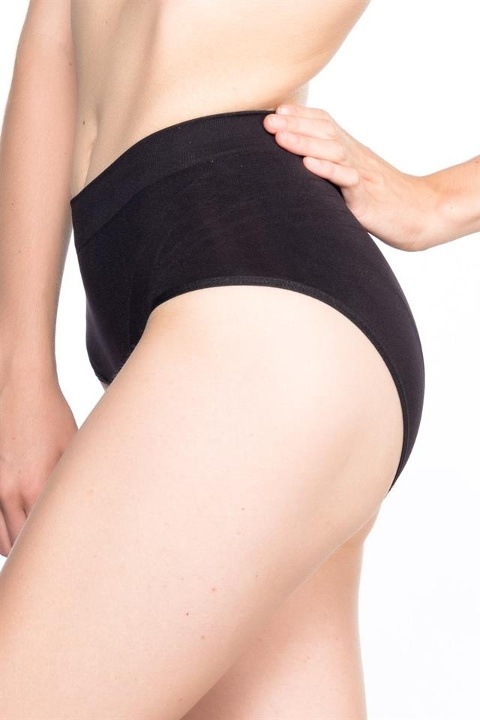 Düşük Bel Dikişsiz Korse Kadın Emay 7025 - Siyah