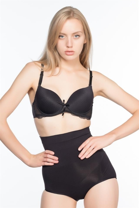 Yüksek Bel Dikişsiz Korse Emay 7024 - Siyah