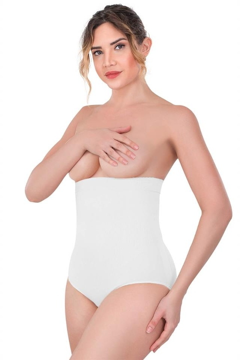 Dikişsiz Agraflı Slip Korse Emay 2080 - Beyaz