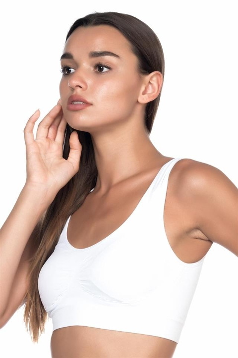 Pedli Toparlayıcı Dikişsiz Sütyen Emay 4021 - Beyaz