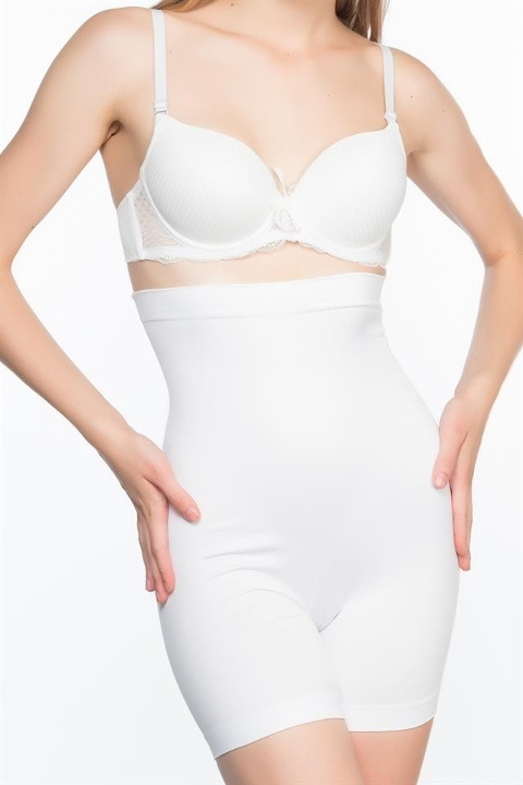 Yüksek Bel Popo Açık Paçalı Korse Emay 2063 - Beyaz