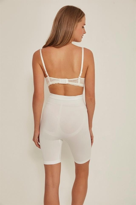 Dikişsiz Uzun Paçalı Korse Emay 3005 - Beyaz