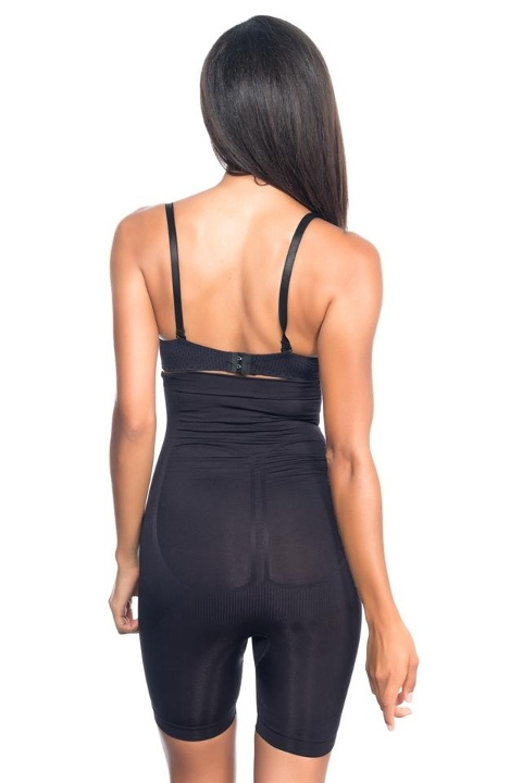 Yüksek Bel Desenli Boxer Korse Emay 2077 - Siyah