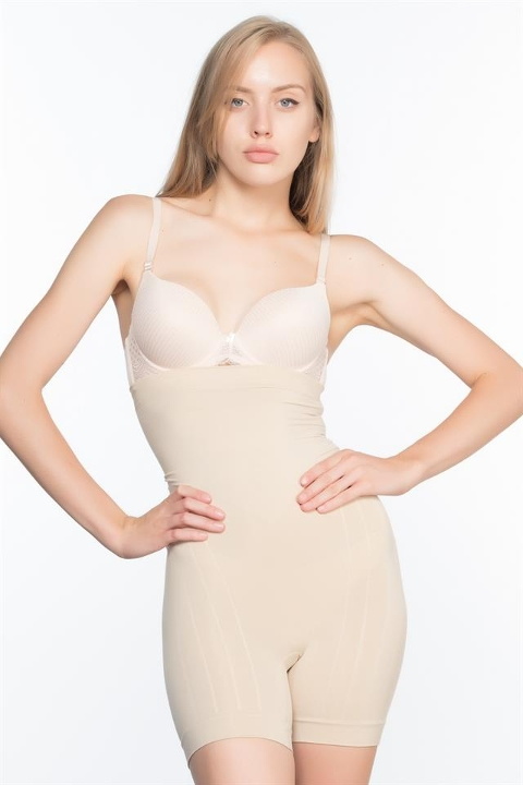 Yüksek Bel Kademeli Kompresyon Korse Emay 7026 - Ten