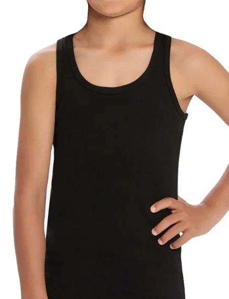 Pamuklu Lycra Erkek Çocuk Atlet Dono 3210 - Siyah