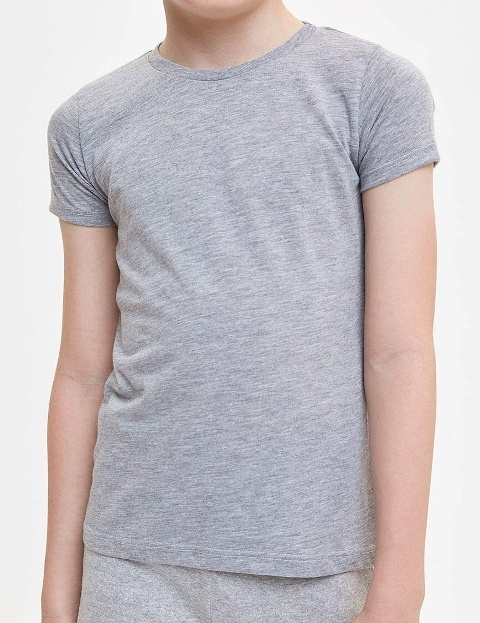 Pamuklu Lycra Kısa Kollu Atlet Erkek Çocuk Dono 3240 - Gri