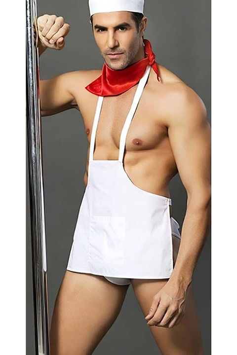 Erkek Fantezi Beyaz Kostüm Nefes Alabilir Dikiş Detayı For Dreams 9002