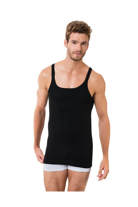 İnce Askılı Ribana Atlet Siyah Öztaş 1094