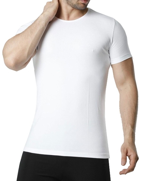 Pamuklu Likralı Bisiklet Yaka Atlet HMD 704 - Beyaz