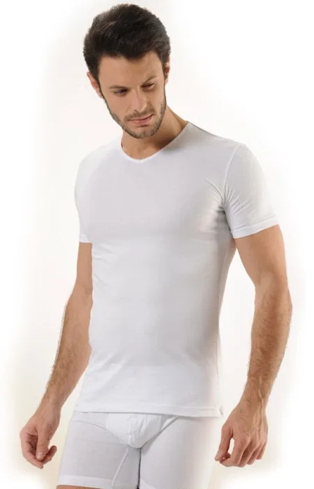 Pamuklu Likralı V Yaka Atlet HMD 702