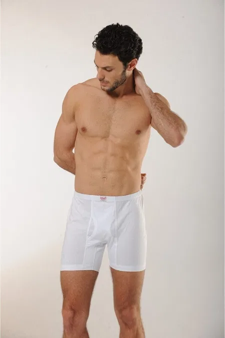 Penye Uzun Paça Boxer HMD 202 - Beyaz